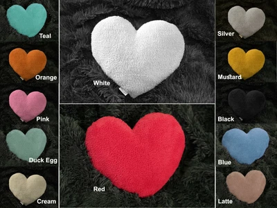 £6.99 • Buy Heart Shape Cushion, Teddy Fleece Super Soft Comfortable Home Decor Size 35cm