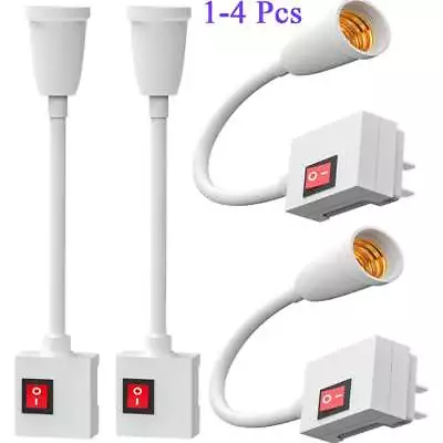 Flexible E27 Light Bulb Holder Extension Socket Adapter Plug In On/Off Switch US • $6.99