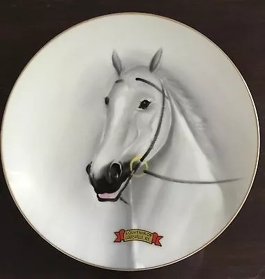 Vintage Souvenir Of Kentucky Hand Painted White Stallion Horse Plate Louisville • $9