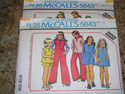 🌺UNCIRCULATED 1977 McCALL'S #5643 - GIRLS TOP-PANTS-DRESS-SHORT PATTERN 8-10 FF • $12.34