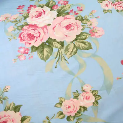 Cabbage Rose Ribbon 100% Cotton Fabric Sold By The Meter 63  Super Width 1901017 • £5.50