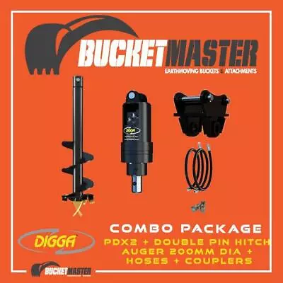 DIGGA AUGER COMBO PACKAGE - PDX2 AUGER DRIVE+200Di AUGER +DOUBLE PIN HITCH - FOR • $3050