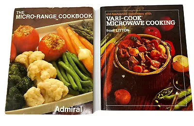 Microwave Micro-Range Cookbooks 1 Hardback 1 Soft Cover Vintage 70s (Lot Of 2) • $24.80