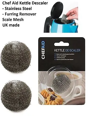 Chef Aid Kettle Limescale Descaler Steel Wire Fur Collector Remover MADE IN UK  • £2.99