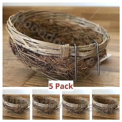 5 X CANARY NEST PANS COCO & WICKER For NESTING CANARIES & BIRDS • £11.99