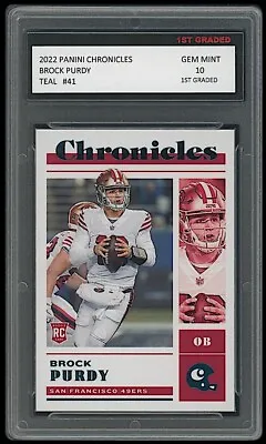 Brock Purdy 2022 Panini Chronicles Teal 1st Graded 10 Rookie Card #41 RC 49ers • $71.99