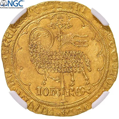 [#899712] France Jean II Le Bon Mouton D'or 1355 Pontivy's Hoard Gold NGC • $13183.50