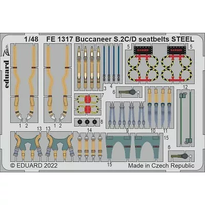 1:48 Buccaneer S.2C/D Seatbelts STEEL For Airfix FE1317 Eduard • £10.15