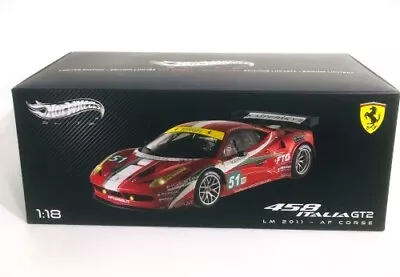 Discontinued Hot Wheels Elite 1/18 Ferrari 458 Italia Gt2 Ar Corse No.51 • $447.26