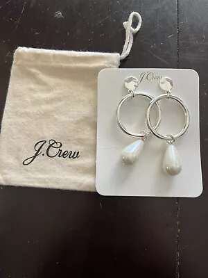 J. Crew Earrings With Hoop And Pearl NWT • $20