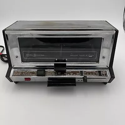 Vintage General Electric Deluxe Toast R Oven Chrome & Black 473A Tested Nice! • $59.99