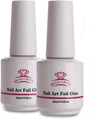 Nail Art Foil Glue Gel For Foil Stickers Transfer Tips Manicure Art Diy 2 Pack • $19.13