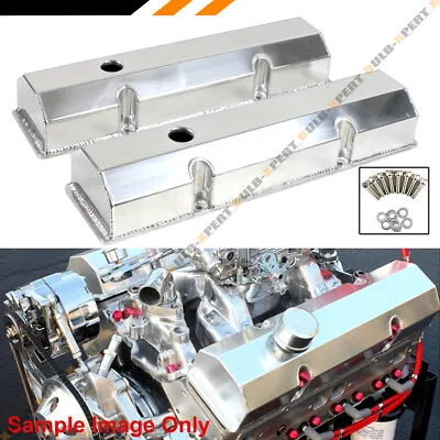 SBC Chevy Fabricated Aluminum Tall Valve Covers W/ Short Bolt- 283 327 350 400  • $69.99