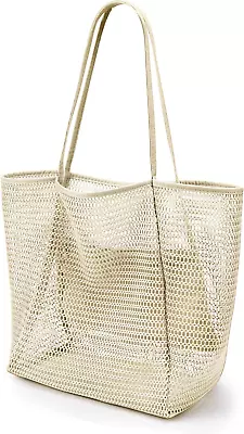 Beach Mesh Tote Bag Casual Tote Bag Hobo Women Foldable MAX 23L Shoulder Bag Fo • $21.27