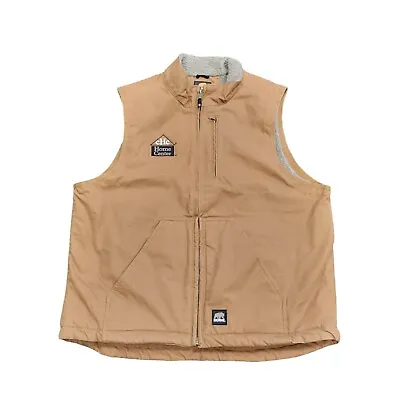 Berne Mens Canyon Sherpa Lined Duck Vest Brown Size XL Monogrammed Embroidered • $22.95