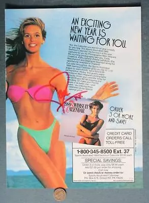 Elle MacPherson Autographed 1988 SI Swimsuit Magazine Calendar Ad Photo BEAUTY-- • $16.99