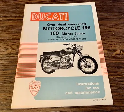 Ducati 160cc Monza Jr Instruction And Use Manual *Original NOS* • $49