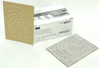 50 Pack - 3M 55531 Hookit Clean Sanding Sheet 236U 3 In X 4 In P400 C-Weight HR • $24.99