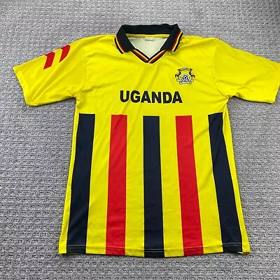 Uganda National Jersey Men Extra Large XL Yellow Black Red Striped Polo Sports • $20.64