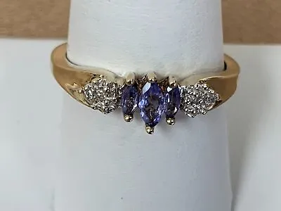 2Ct Marquise Lab Created Tanzanite Women's Ring 14K Yellow Gold Plated  • $77.99