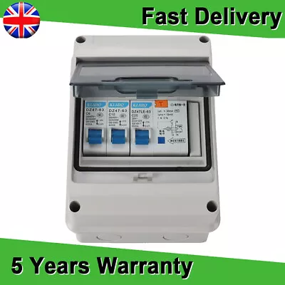 5 Way Caravan Garage Consumer Unit Enclosure Fuse Box 2MCB 25A 30mA RCD New • £15.99