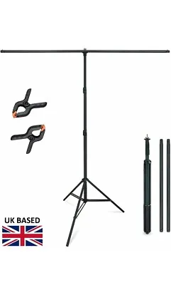 Photography T Stand 2m X 2m (6.5 X 6.5ft) Adjustable Background Support • £19.99