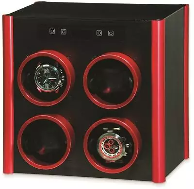 Rotations Black & Red Metal Quad Watch Winder • $671.95