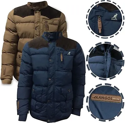 Mens Designer Hooded Puffer Jacket Zip Warm Insulated Quilted Bubble Winter Coat • $44.27