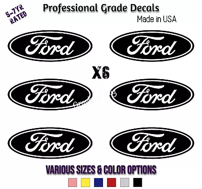 Ford Blue Wheel Rim Center Cap Logo Decal Emblem Sticker SET Of 6 • $6.49