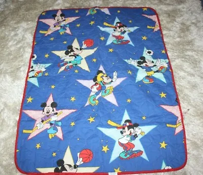 Dundee Disney Baby Quilt Crib Blanket Mickey Mouse Sports Hockey 40x55  Vintage  • $31.11