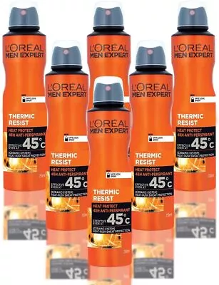 6 X L'Oreal Men Expert Thermic Resist 48 Hrs Anti-Perspirant Deodorant For Men • £24.57