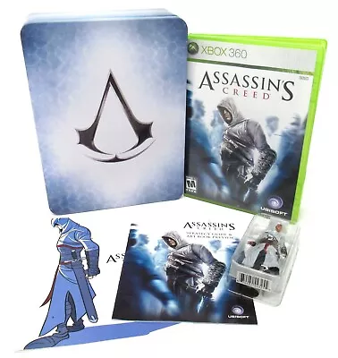 Xbox 360 Assassins Creed 2007 Limited Edition Tin Case 3  Figure Game Comic • $44.95