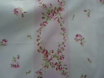 Yuwa 1940's Vintage Pillowcase Cotton Fabric Pink Raspberry Roses On White 1 Yd. • $14