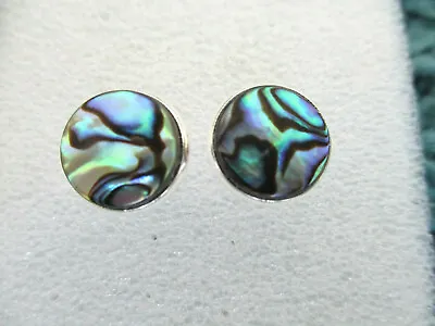 Abalone Shell Round Clip On Earrings. 12mm • £4.25