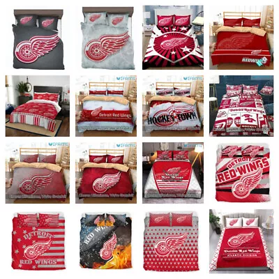 NHL Bedding Set Soft Duvet Cover Detroit Red Wings Highend Bedroom Decor Gift • $97.02