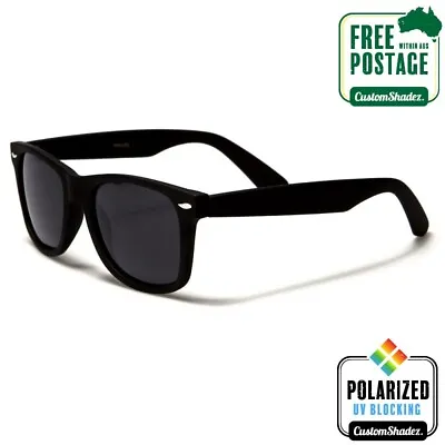 $14.95 • Buy Polarised Retro Sunglasses - Matte Black Frame- Mens / Womens - Free Postage Aus