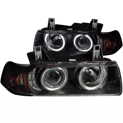 ANZO Fits 1992-1998 BMW 3 Series E36 Projector Headlights W/ Halo Black G2 1 Pc • $257.95