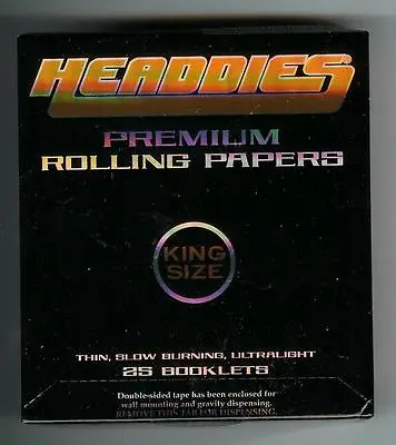 $22.88 • Buy BOX/25 Packs HEADDIES Premium KING SIZE Slow Burning Light Weight Rolling Papers