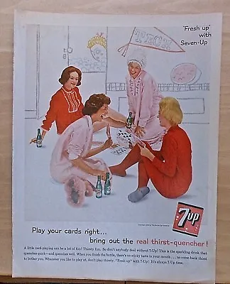 £4.81 • Buy 1961 Magazine Ad For Seven-Up -  Pajama Party With 7Up, Play Your Cards Right