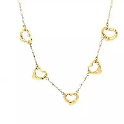 Tiffany & Co. Elsa Peretti Open Heart Necklace In 18 Karat Yellow Gold • $1179.99