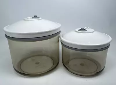 $28.88 • Buy Lot Of 2 FOODSAVER Vacuum Snail Container Canister SaverMate 50 25 Oz Smoke Tint