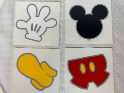 New Rare Disney 24 MICKEY MOUSE Stickers DECAL (Ears Glove Shoe Shorts) Tiles • $38