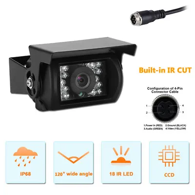 4pin Rear View Backup Camera CCD Infrared Night Vision Waterproof Bus Truck RV • $15.99