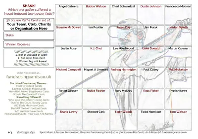 Golf Fundraising Cards 25 Pack A5 Charity Scratch Raffle Ticket Draw • £8.42