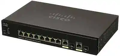 🌟CISCO SG250-10P Switch 8x 10/100/1000 Gigabit POE+ 2x RJ45/SFP POE POWERED PSE • £69.99