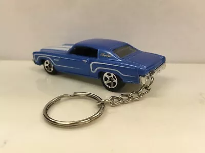 Custom Keychain Hot Wheels Blue 70 Chevy Monte Carlo SS • $6