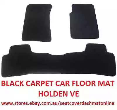 Black Floor Mat Set Of 3  Front+rear Fit  Holden Commodore Ve Black • $99.99