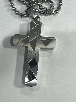 Russell Simmons Men’s  Dog Tag Stainless Steel &Diamond Cross Necklace(e • $60