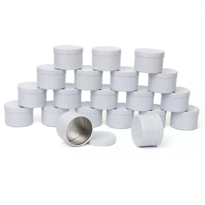 20pcs White Candle Making Tins Empty Storage Organizer Jar 50ml DIY Xmas Gift US • $14.62