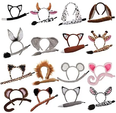 Animal Ears Headband And Tail Set Adults Child Fancy Dress Costume Accessory • £4.99